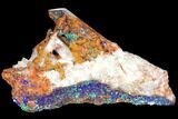 Malachite and Azurite with Limonite Encrusted Quartz - Morocco #132583-1